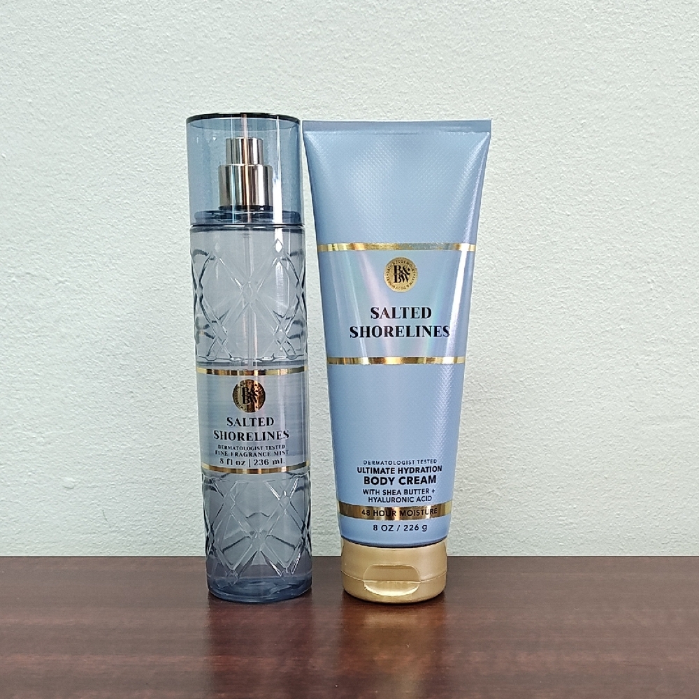 Bath & Body Works SALTED SHORELINES Everyday Luxuries Body Care Bundle Set
